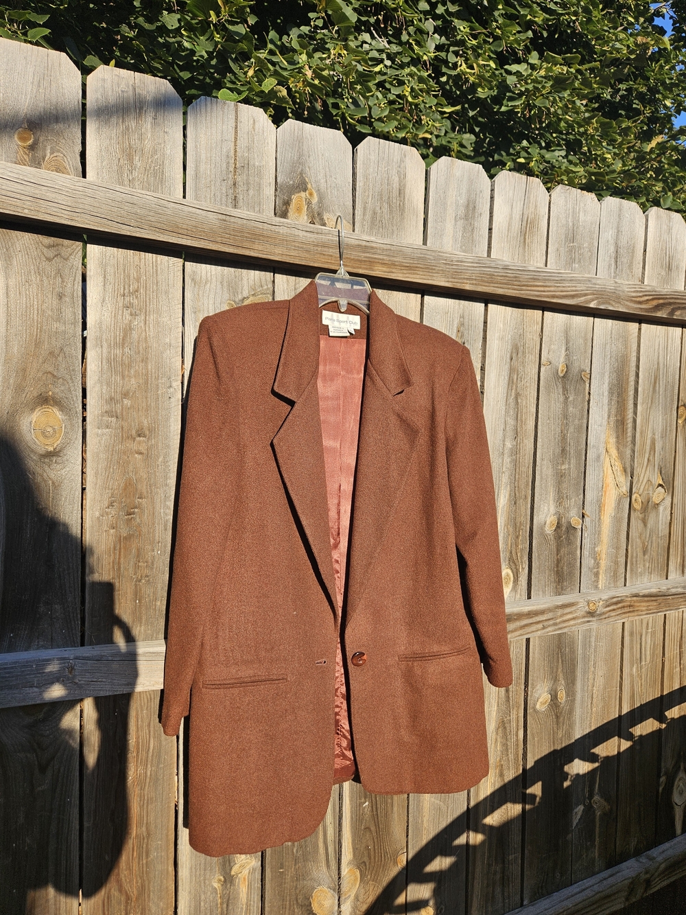 VTG Paris Sport Club Wool Blazer Coat Womens L Sport Jacket Front Button Lined